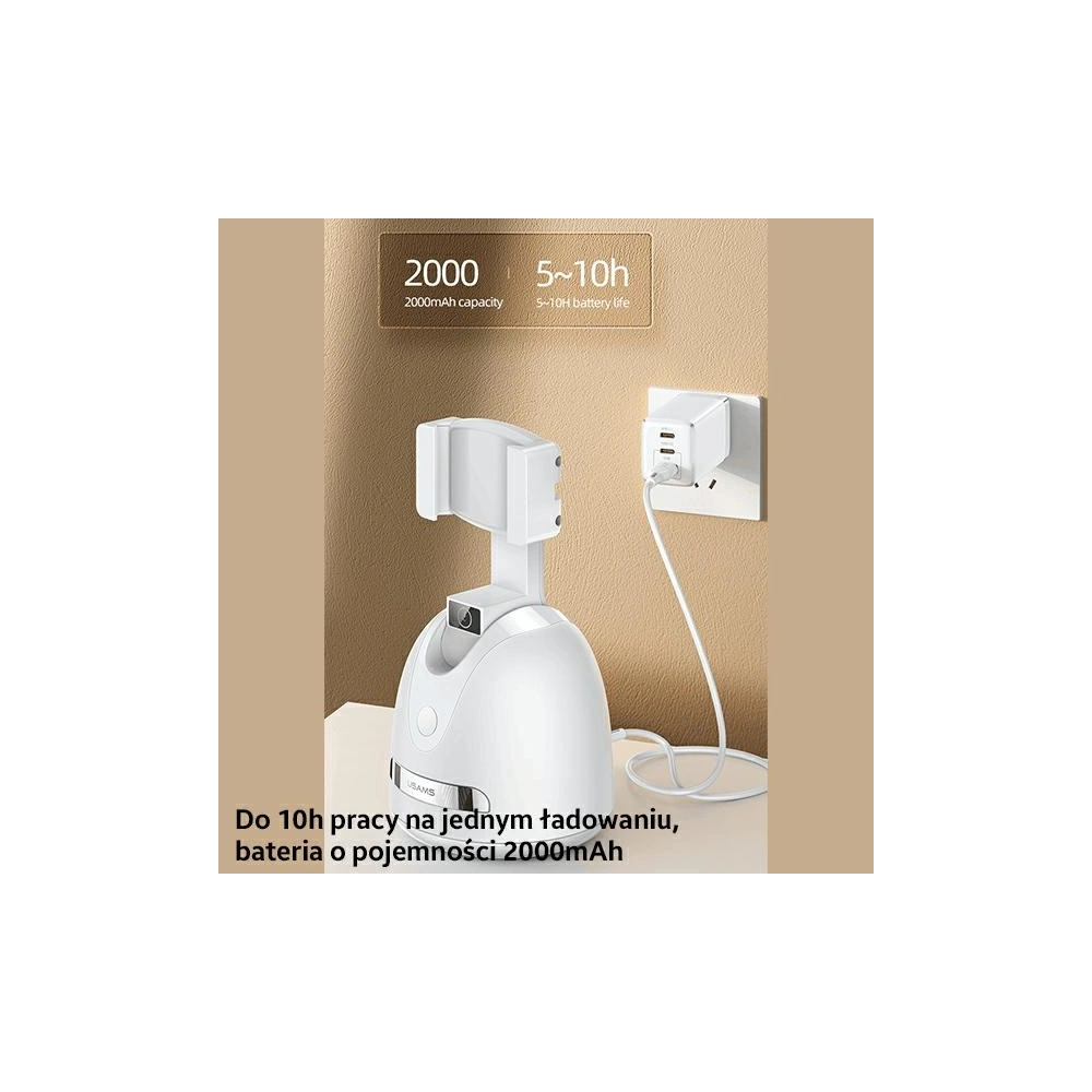 Hurtownia GSM - Uchwyt USAMS z funkcją śledzenia twarzy biały/white ZB239GPQ01 - USA772WHT - {ean13} - Hurt
