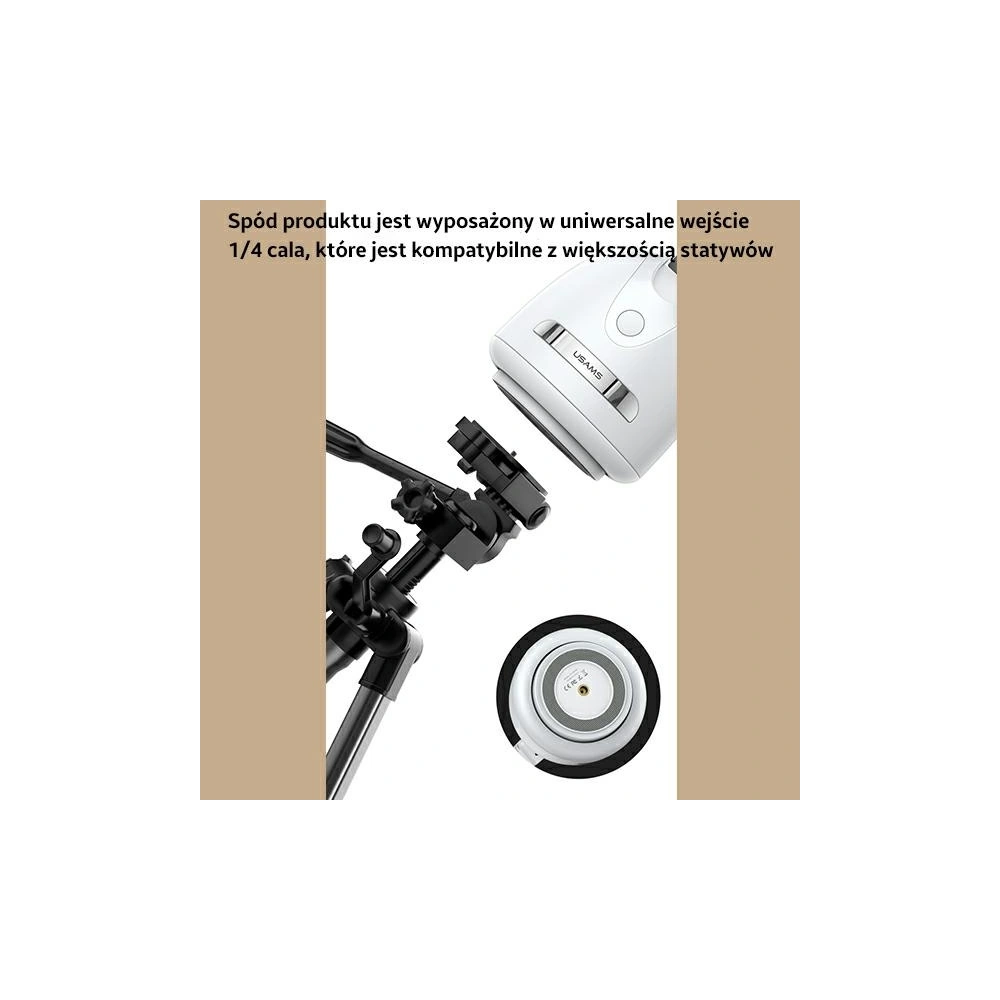 Hurtownia GSM - Uchwyt USAMS z funkcją śledzenia twarzy biały/white ZB239GPQ01 - USA772WHT - {ean13} - Hurt