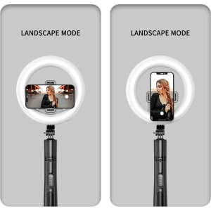 Statyw na telefon USAMS z lampą LED tripod czarny/black ZB241ZJ01