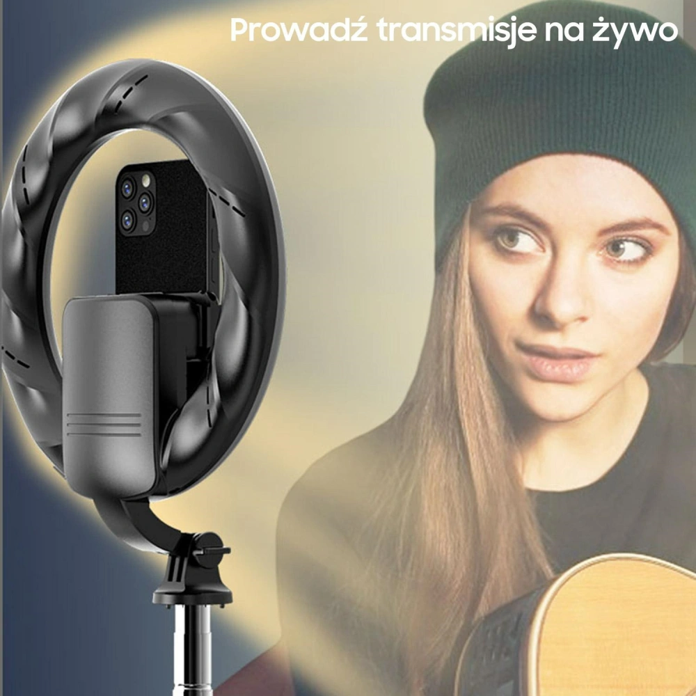Hurtownia GSM - Stativ na telefon USAMS s LED lampou tripod černý/black ZB241ZJ01 - USA773BLK - {ean13} - Hurt