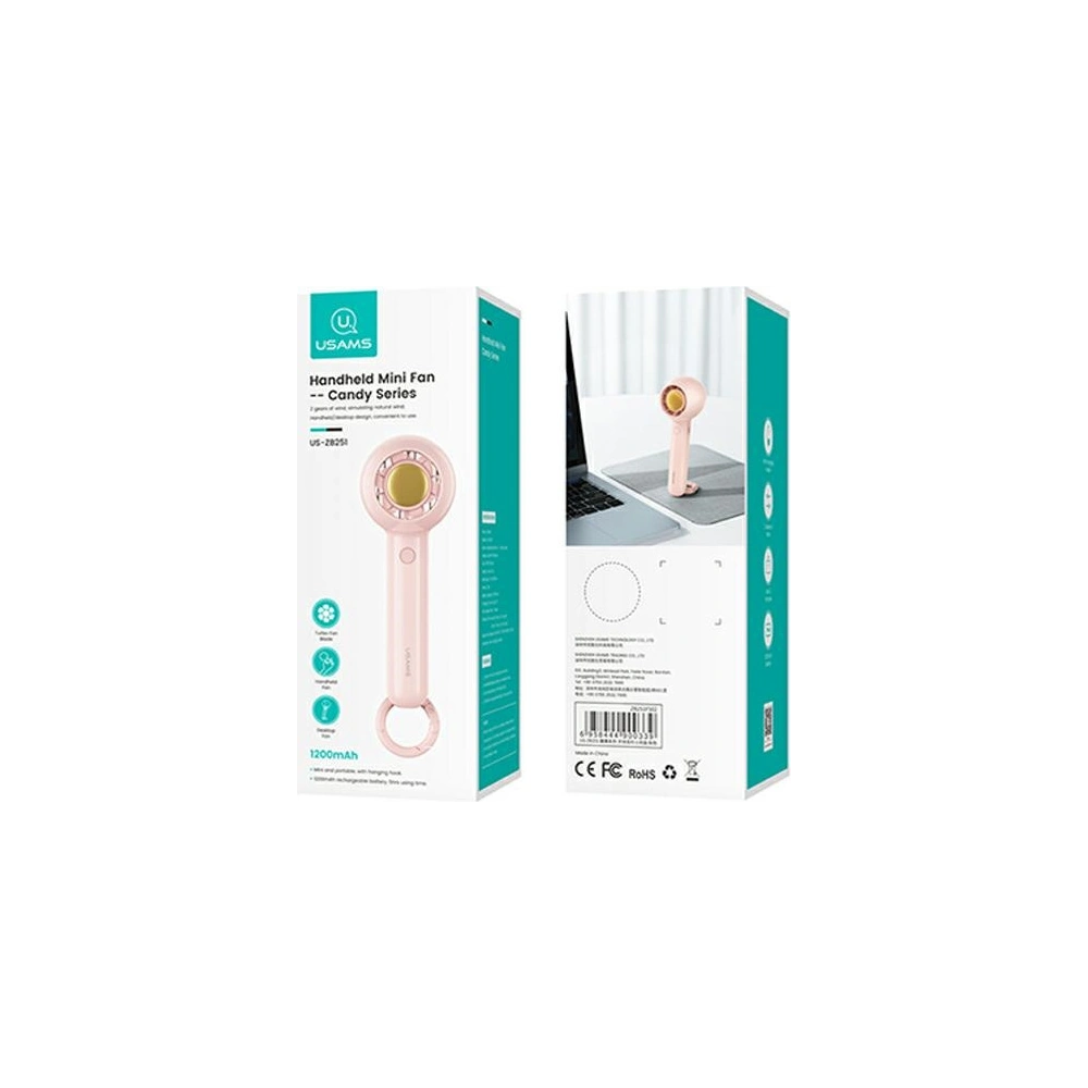 Hurtownia GSM - Ruční ventilátor USAMS Mini 1200mAh Candy Series růžový/pink ZB251FS02 - USA779PNK - {ean13} - Hurt