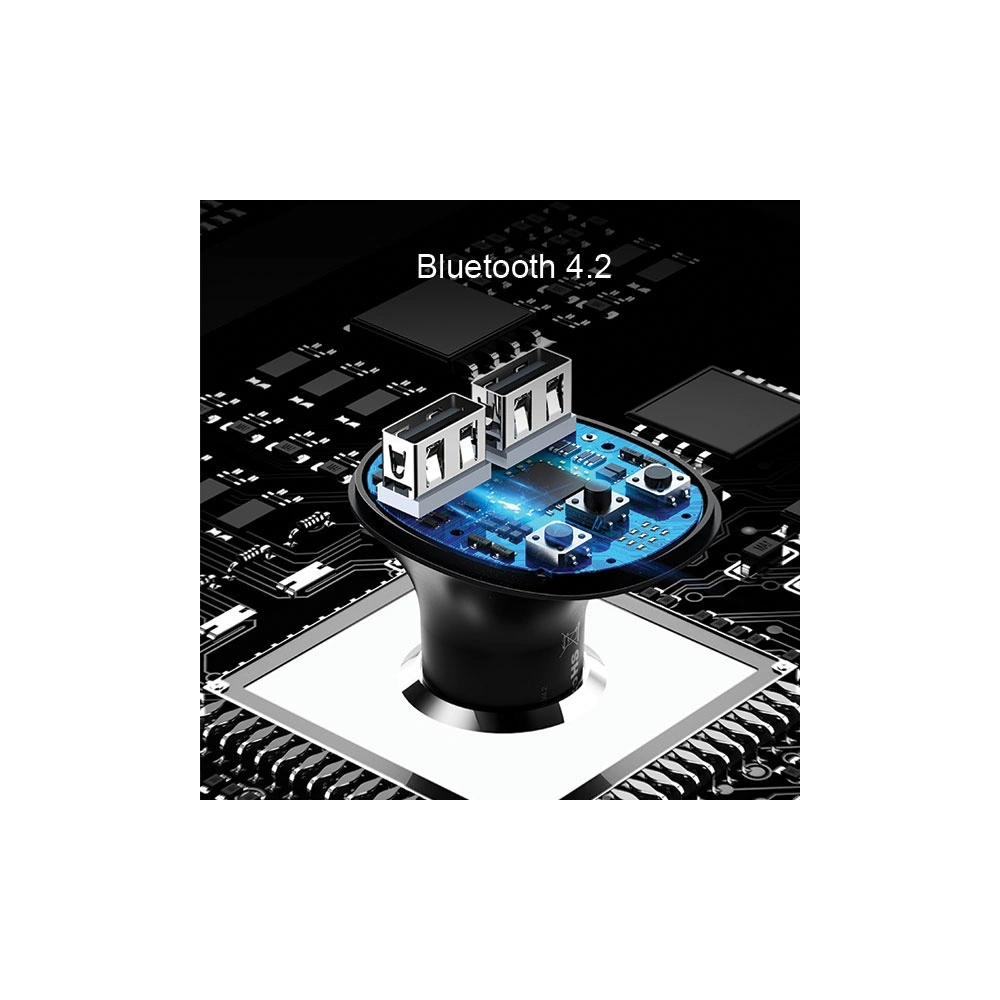 Hurtownia GSM - Transmiter FM USAMS C11, zestaw głośnomówiący, Bluetooth, MP3, 2xUSB 2,1A czarny/black CC62GC01 - USA784BLK - {ean13} - Hurt