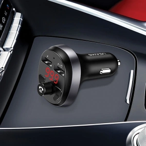 Hurtownia GSM - FM transmitter USAMS C11, hands-free kit, Bluetooth, MP3, 2xUSB 2,1A černý/black CC62GC01 - USA784BLK - {ean13} - Hurt
