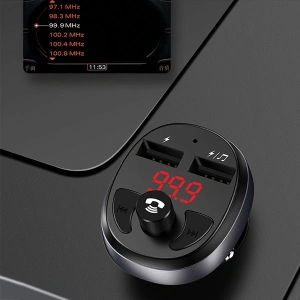 Hurtownia GSM - FM transmitter USAMS C11, hands-free kit, Bluetooth, MP3, 2xUSB 2,1A černý/black CC62GC01 - USA784BLK - {ean13} - Hurt