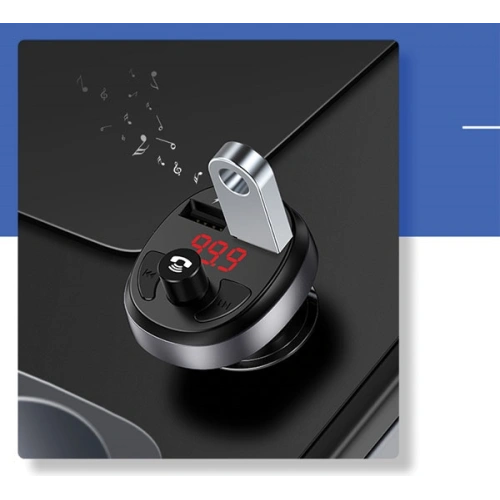 Transmiter FM USAMS C11, zestaw głośnomówiący, Bluetooth, MP3, 2xUSB 2,1A czarny/black CC62GC01