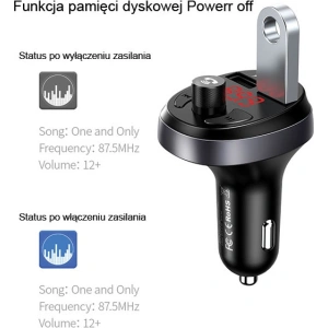 Hurtownia GSM - FM transmitter USAMS C11, hands-free kit, Bluetooth, MP3, 2xUSB 2,1A černý/black CC62GC01 - USA784BLK - {ean13} - Hurt