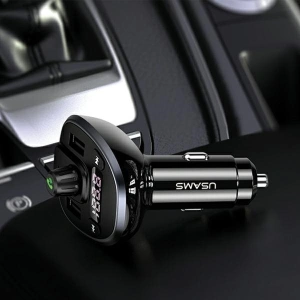 Hurtownia GSM - FM transmitter USAMS C21, hands-free kit, Bluetooth 5.0, MP3, 2xUSB 3,4A černý/black CC115GC01 - USA785BLK - {ean13} - Hurt
