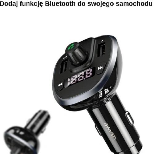 Transmiter FM USAMS C21, zestaw głośnomówiący, Bluetooth 5.0, MP3, 2xUSB 3,4A czarny/black CC115GC01