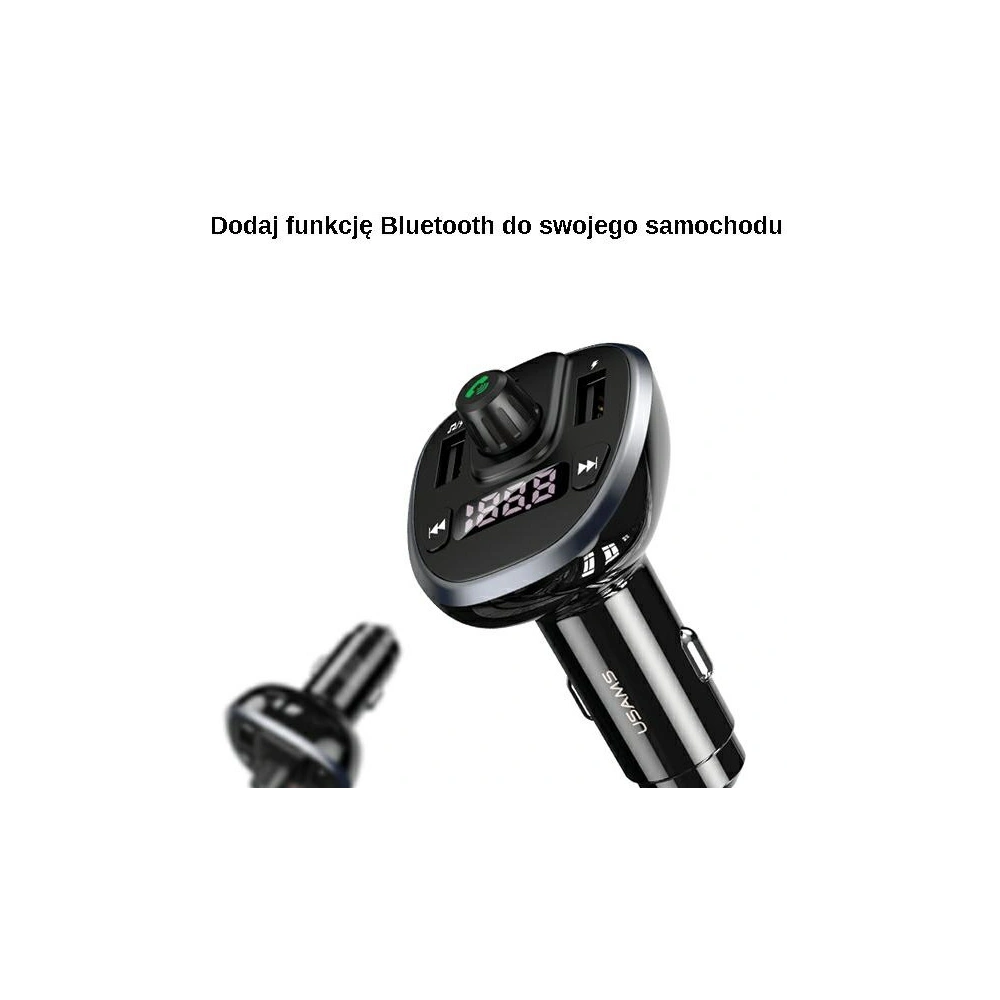 Hurtownia GSM - FM transmitter USAMS C21, hands-free kit, Bluetooth 5.0, MP3, 2xUSB 3,4A černý/black CC115GC01 - USA785BLK - {ean13} - Hurt