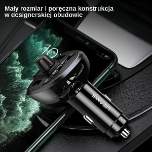 Hurtownia GSM - FM transmitter USAMS C21, hands-free kit, Bluetooth 5.0, MP3, 2xUSB 3,4A černý/black CC115GC01 - USA785BLK - {ean13} - Hurt