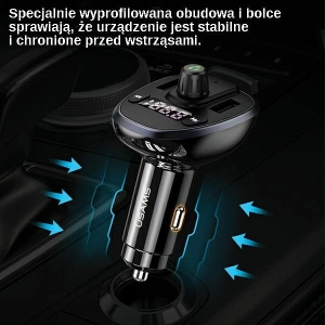 Hurtownia GSM - FM transmitter USAMS C21, hands-free kit, Bluetooth 5.0, MP3, 2xUSB 3,4A černý/black CC115GC01 - USA785BLK - {ean13} - Hurt