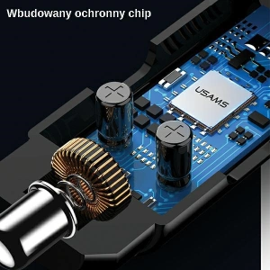 Hurtownia GSM - Transmiter FM USAMS C21, zestaw głośnomówiący, Bluetooth 5.0, MP3, 2xUSB 3,4A czarny/black CC115GC01 - USA785BLK - {ean13} - Hurt