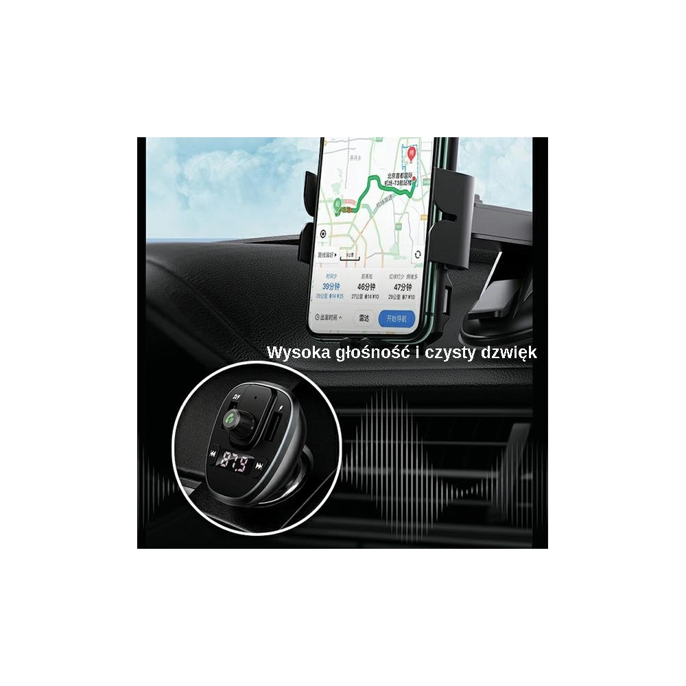 Hurtownia GSM - FM transmitter USAMS C21, hands-free kit, Bluetooth 5.0, MP3, 2xUSB 3,4A černý/black CC115GC01 - USA785BLK - {ean13} - Hurt