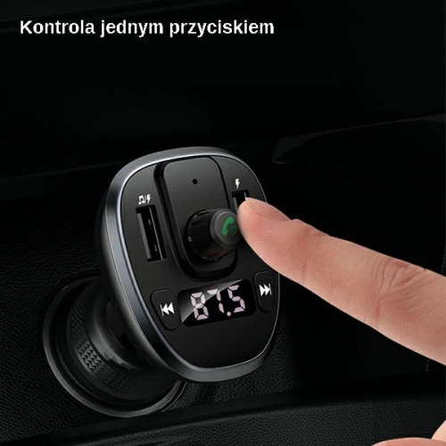 Transmiter FM USAMS C21, zestaw głośnomówiący, Bluetooth 5.0, MP3, 2xUSB 3,4A czarny/black CC115GC01