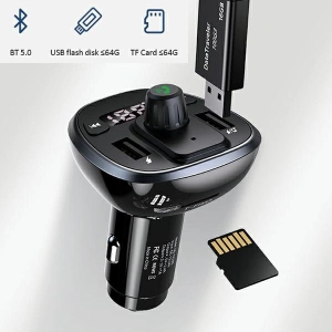 Hurtownia GSM - FM transmitter USAMS C21, hands-free kit, Bluetooth 5.0, MP3, 2xUSB 3,4A černý/black CC115GC01 - USA785BLK - {ean13} - Hurt