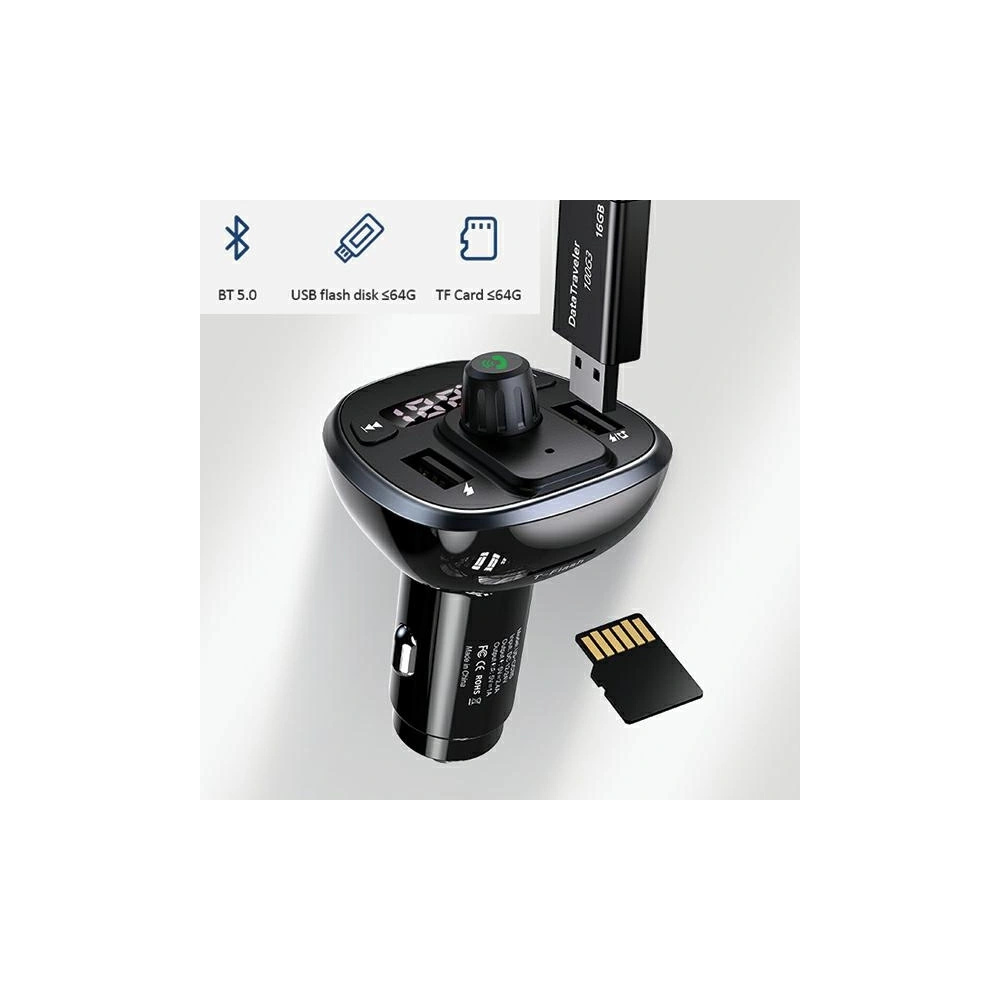 Hurtownia GSM - FM transmitter USAMS C21, hands-free kit, Bluetooth 5.0, MP3, 2xUSB 3,4A černý/black CC115GC01 - USA785BLK - {ean13} - Hurt