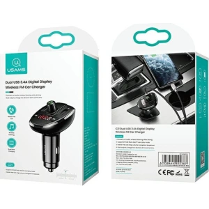 Hurtownia GSM - FM transmitter USAMS C21, hands-free kit, Bluetooth 5.0, MP3, 2xUSB 3,4A černý/black CC115GC01 - USA785BLK - {ean13} - Hurt