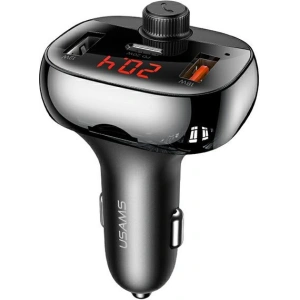 Hurtownia GSM - FM transmitter USAMS C25 50W, hands-free kit, Bluetooth, MP3, 2xUSB / USB-C černý/black CC143TC01 - USA786BLK - {ean13} - Hurt