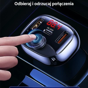 Hurtownia GSM - FM transmitter USAMS C25 50W, hands-free kit, Bluetooth, MP3, 2xUSB / USB-C černý/black CC143TC01 - USA786BLK - {ean13} - Hurt