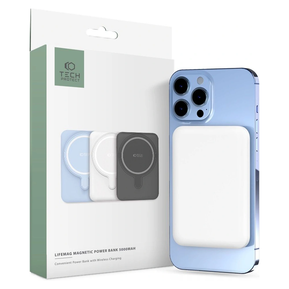 Hurtownia GSM - Powerbank MagSafe Tech-Protect PB10 LifeMag 5000mah Bílý - THP1282WHT - {ean13} - Hurt