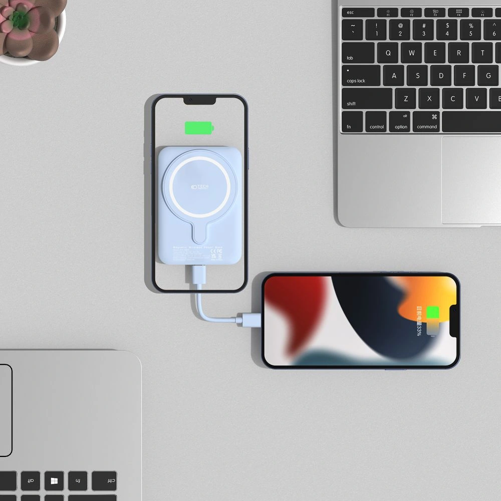 Hurtownia GSM - Powerbank MagSafe Tech-Protect PB10 LifeMag 5000mAh Modrý - THP1283BLU - {ean13} - Hurt