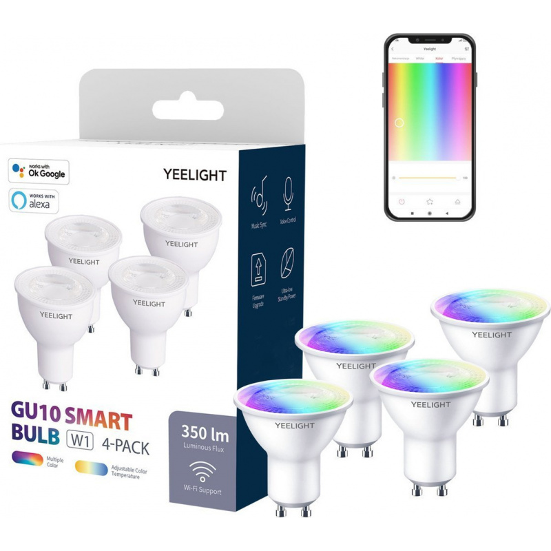 Yeelight Distributor - 6924922206606 - YLT81 - Yeelight W1 Smart Light Bulb GU10 (color) [4 PACK] - B2B homescreen