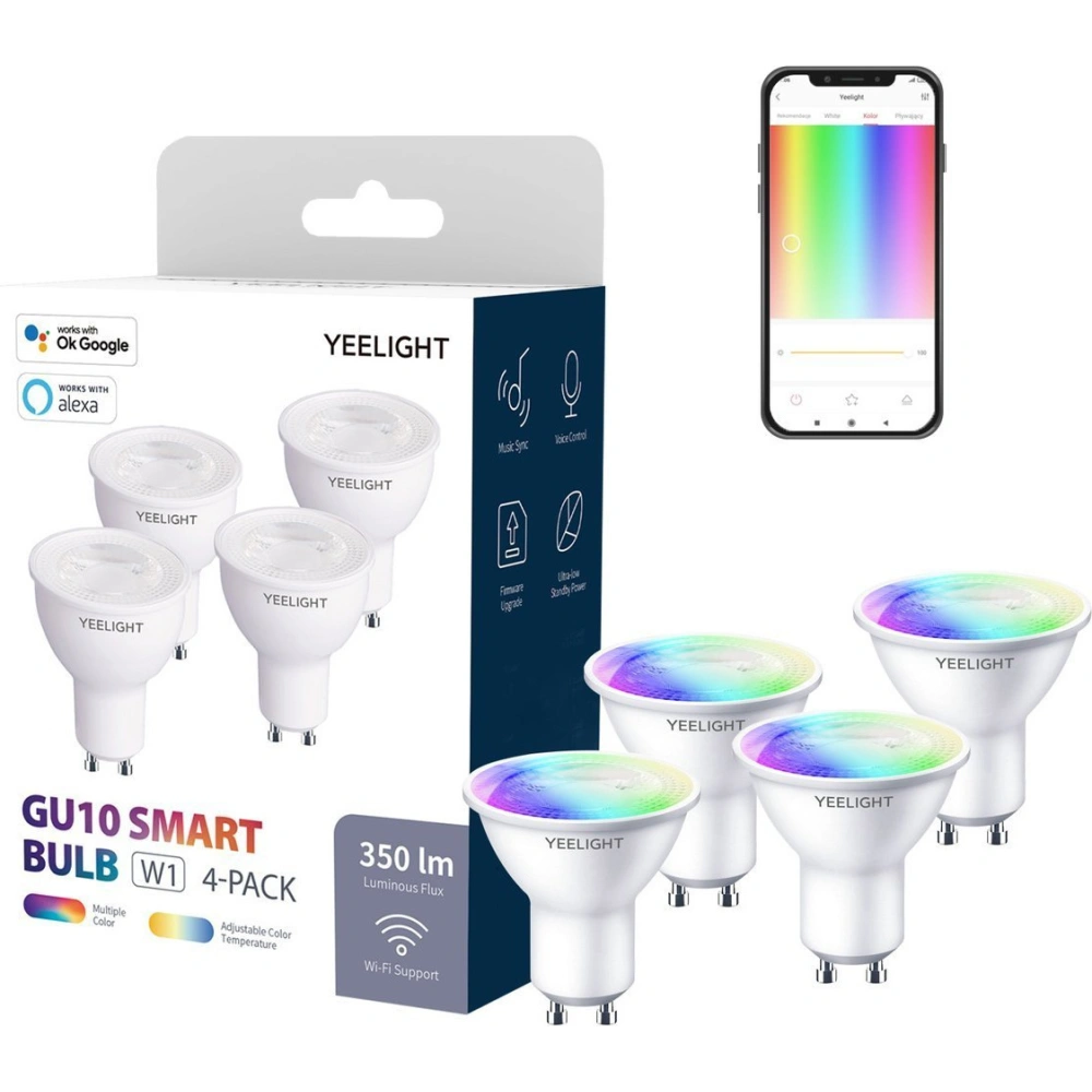Hurtownia GSM - Inteligentní žárovka Yeelight W1 GU10 (barva) [4 PACK] - YLT81 - {ean13} - Hurt