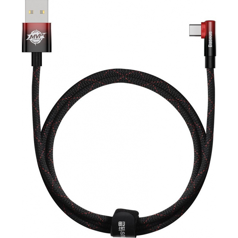 Baseus Distributor - 6932172612412 - BSU3507 - Baseus MVP 2 Elbow-shaped Fast Charging Data Cable USB to Type-C 100W 1m Black+Red - B2B homescreen