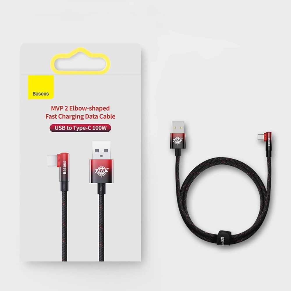 Hurtownia GSM - Kabel kątový Baseus MVP 2 Elbow Power Delivery USB - USB-C 1m 100W 5A červený - BSU3507 - {ean13} - Hurt