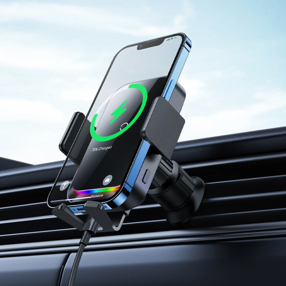 Hurtownia GSM - Autonabíječka s indukčním nabíjením Baseus Halo 15W Air Vent černá - BSU3508 - {ean13} - Hurt