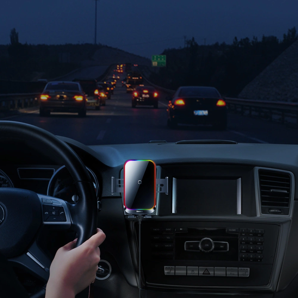 Hurtownia GSM - Autonabíječka s indukčním nabíjením Baseus Halo 15W Air Vent černá - BSU3508 - {ean13} - Hurt