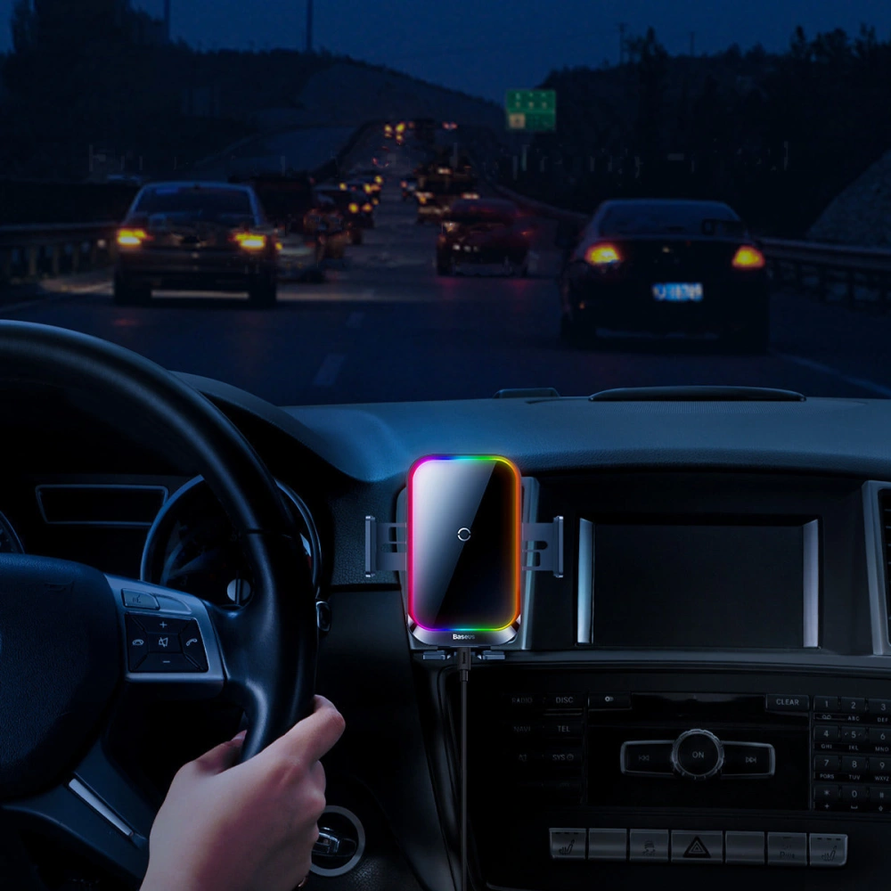 Hurtownia GSM - Autonabíječka s indukčním nabíjením Baseus Halo 15W Air Vent černá - BSU3508 - {ean13} - Hurt