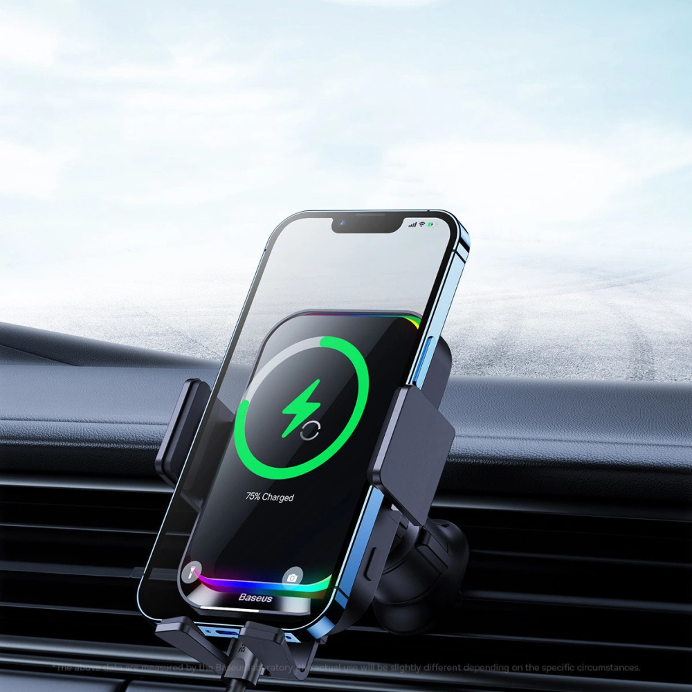 Hurtownia GSM - Autonabíječka s indukčním nabíjením Baseus Halo 15W Air Vent černá - BSU3508 - {ean13} - Hurt