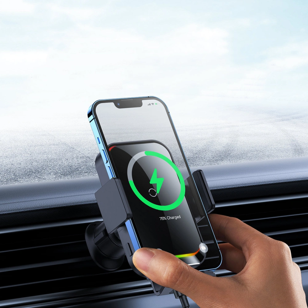 Hurtownia GSM - Autonabíječka s indukčním nabíjením Baseus Halo 15W Air Vent černá - BSU3508 - {ean13} - Hurt