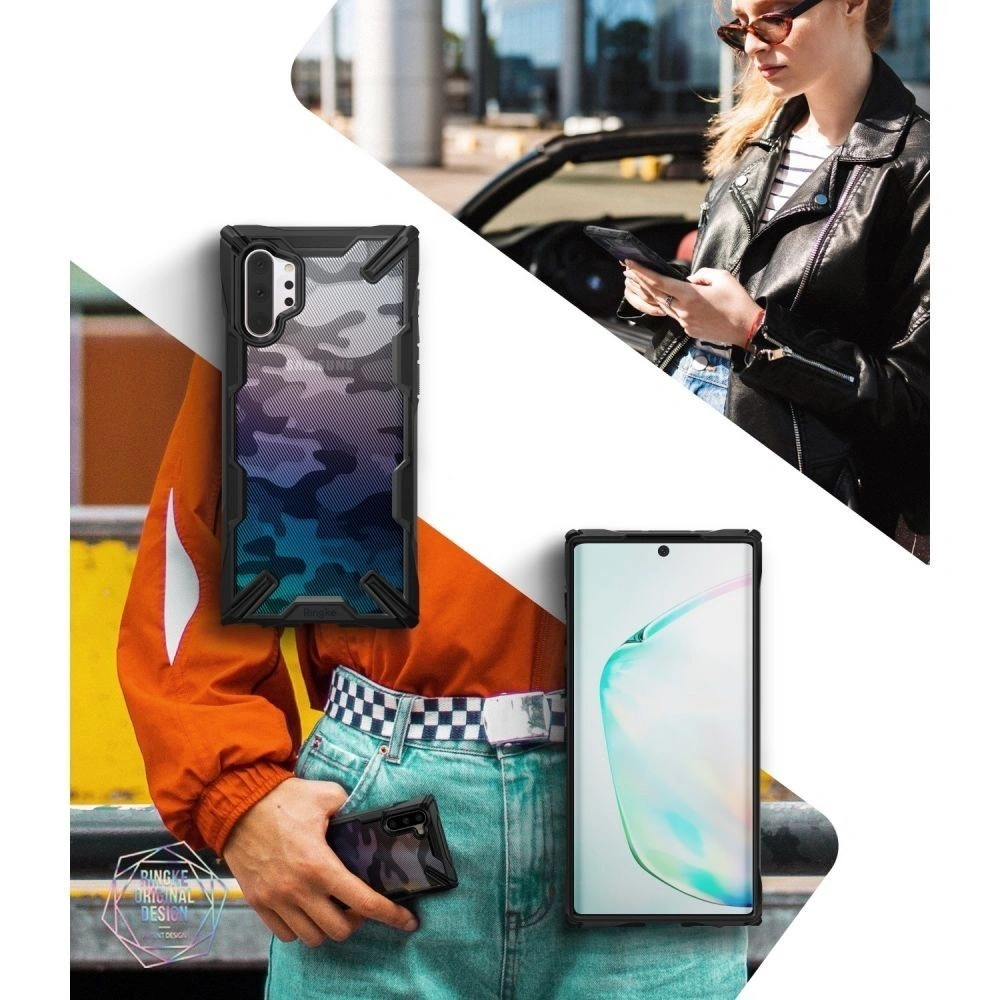 Hurtownia GSM - Etui Ringke Fusion-X Design Samsung Galaxy Note 10 Plus Camo (Moro) Černé - RGK949MOB - {ean13} - Hurt