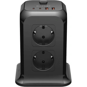 Hurtownia GSM - Ładowarka sieciowa z 8 gniazdami AC, 2x USB, 2x USB-C Blitzwolf BW-PC3 (czarna) - BLZ494 - {ean13} - Hurt