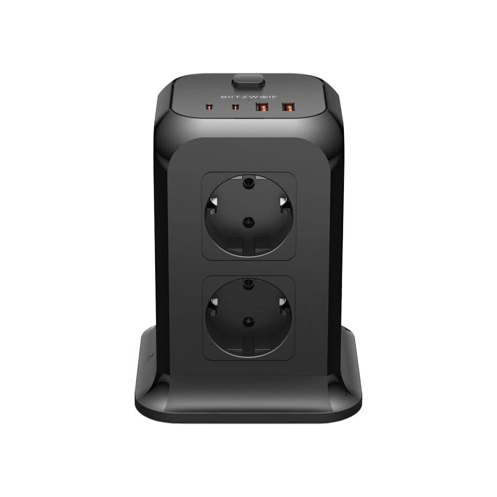 Hurtownia GSM - Síťová nabíječka se 8 AC zásuvkami, 2x USB, 2x USB-C Blitzwolf BW-PC3 (černá) - BLZ494 - {ean13} - Hurt