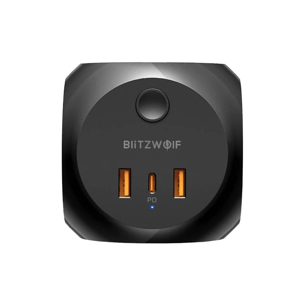 Hurtownia GSM - Síťová nabíječka se 3 AC zásuvkami, 2x USB, 1x USB-C Blitzwolf BW-PC1 (černá) - BLZ495 - {ean13} - Hurt