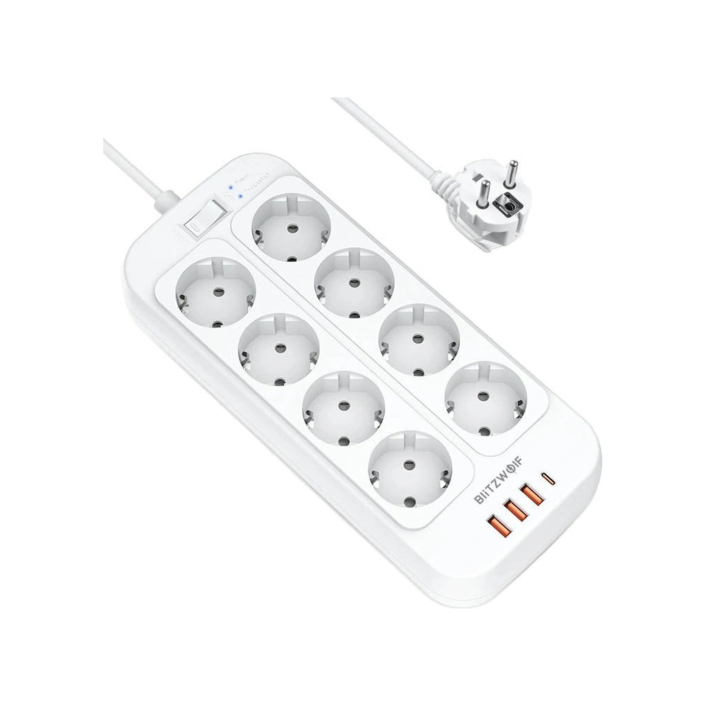 Hurtownia GSM - Napájecí lišta Blitzwolf BW-PC2, 8 zásuvek + 3x USB, 1x USB-C, 2500W - BLZ498 - {ean13} - Hurt