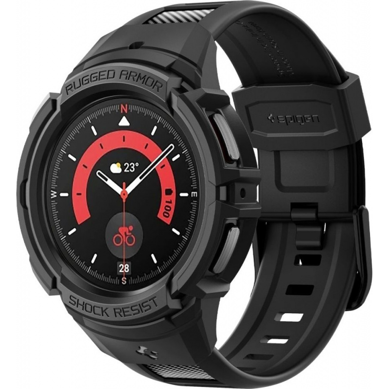 Spigen Distributor - 8809811867268 - SPN2317 - Spigen Rugged Armor Pro Samsung Galaxy Watch 5 Pro 45mm Black - B2B homescreen
