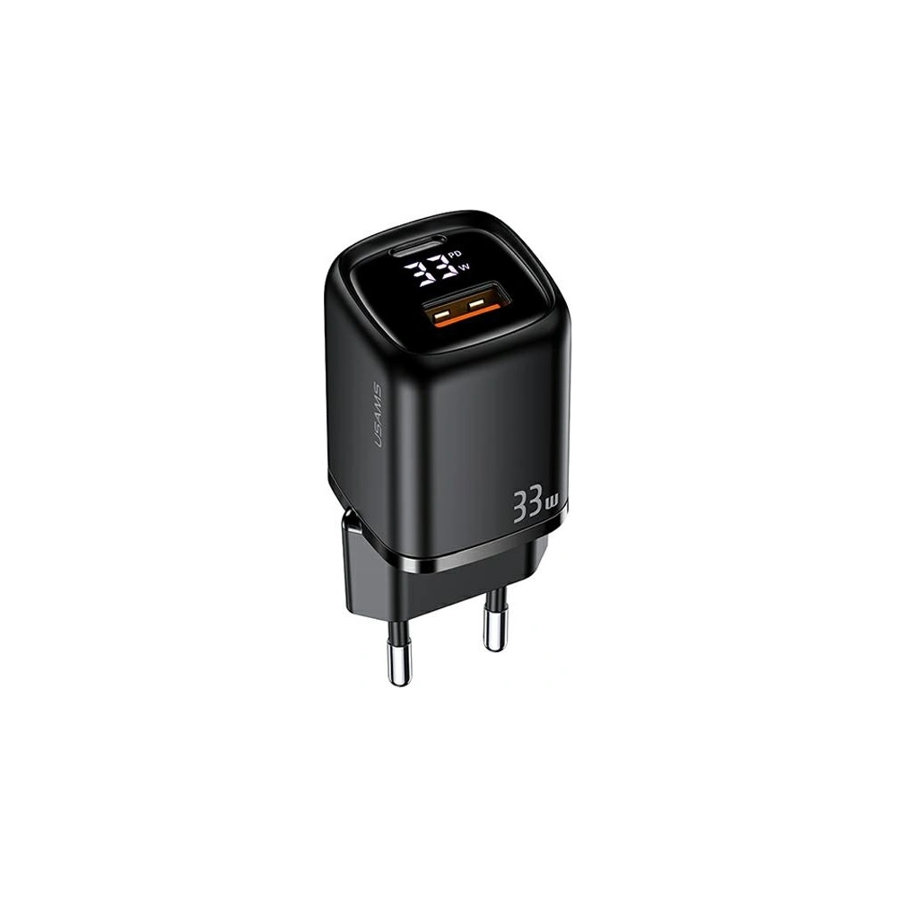 Hurtownia GSM - Síťová nabíječka USAMS T46 1xUSB-C+1xUSB 33W PD3.0 +QC3.0 Rychlé nabíjení černá/black CC152TC01 - USA547BLK - {ean13} - Hurt