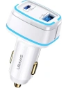 Autonabíječka USAMS C24 1xUSB+1xUSB-C 120W Rychlé nabíjení bílá/white CC142TC02