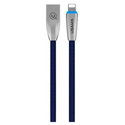 Kabel pleciony USAMS U-Light Lightning niebieski/blue 1,2m IPZSUSB03