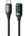 Kabel pleciony USAMS U78 USB-C na Lightning LED 1.2m 20W PD Fast Charge czarny/black SJ545USB01