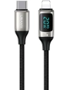 Kabel pleciony USAMS U78 USB-C na Lightning LED 1.2m 20W PD Fast Charge biały/white SJ545USB02