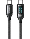 Kabel pleciony USAMS U78 USB-C na USB-C LED 1.2m 100W Fast Charging czarny/black SJ546USB01