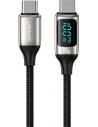 Kabel pleciony USAMS U78 USB-C na USB-C LED 1.2m 100W Fast Charging biały/white SJ546USB02