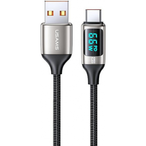 Usams Distributor - 6958444975429 - USA333WHT - USAMS Nylon Cable U78 USB-C 1.2m LED 6A Fast Charging white SJ544USB02 (US-SJ544) - B2B homescreen