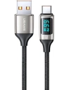 Kabel pleciony USAMS U78 USB-C 1.2m LED 6A Fast Charging biały/white SJ544USB02