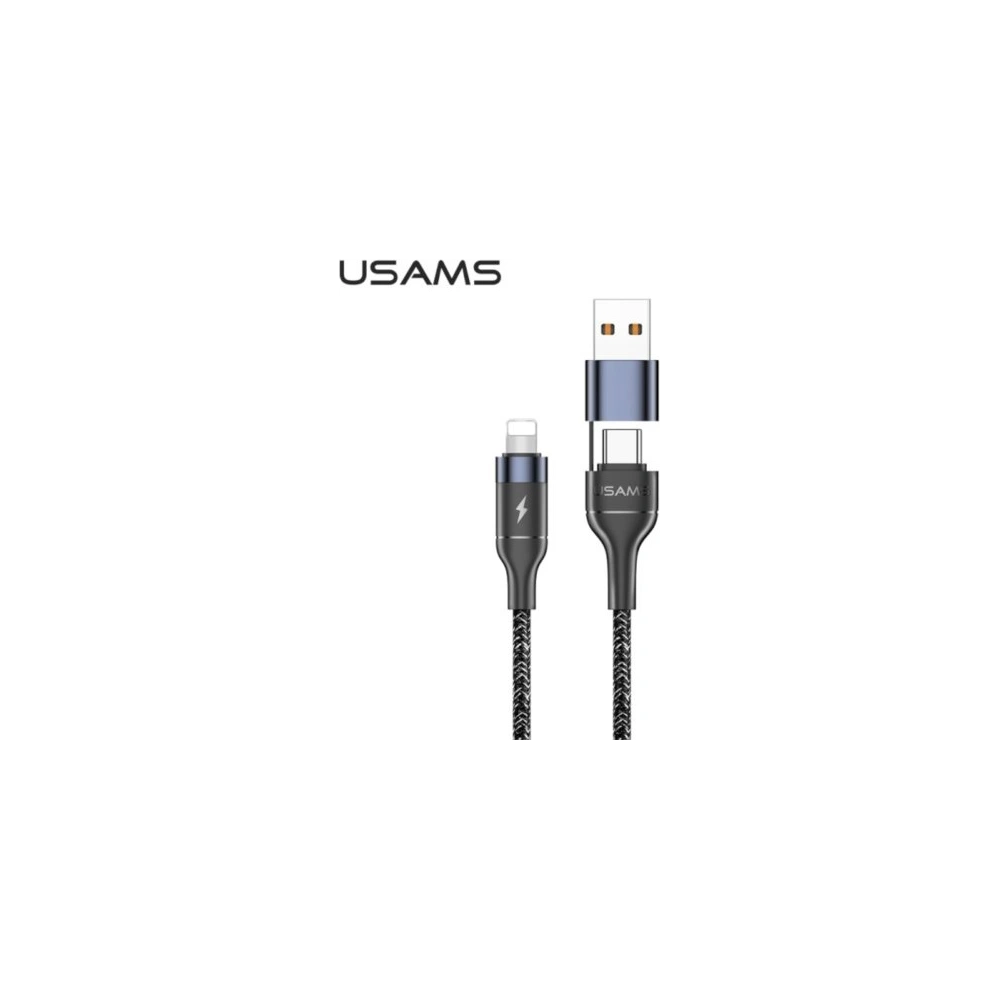 Hurtownia GSM - Kabel pletený USAMS U31 USB-C/USB na lightning 30W PD Fast Charge černý/black SJ404USB01 - USA284BLK - {ean13} - Hurt